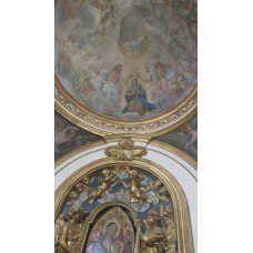 Painting on a ceiling, crowning Mary in heaven